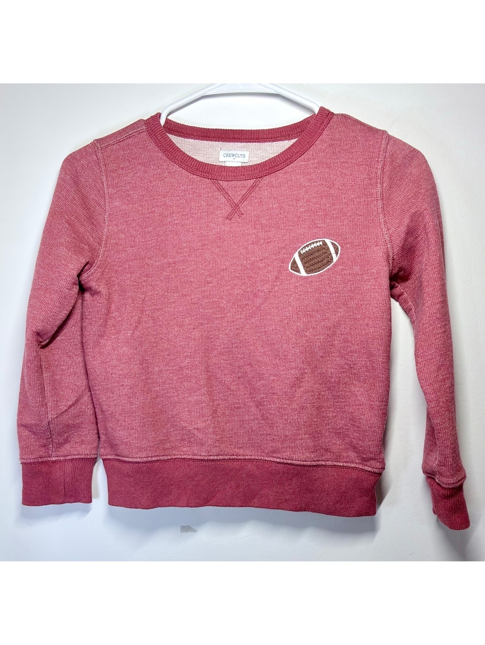 Crewcuts Size 6-7 Red Football Graphic Sweatshirt